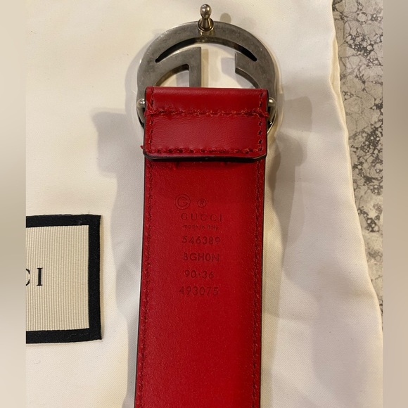 GUCCI SIGNATURE LEATHER BELT - Picture 2 of 7